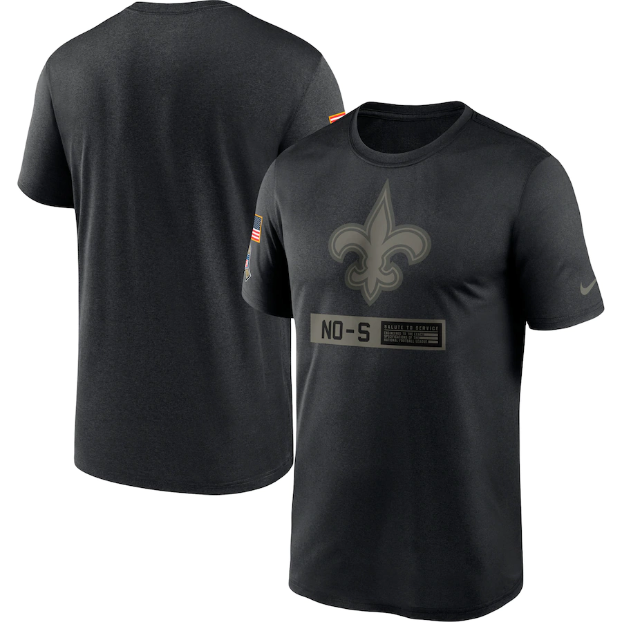 Men's New Orleans Saints 2020 Black Salute To Service Performance T-Shirt
